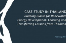 ERI and ICEM’s Working Paper “Building Blocks for Renewable Energy Development: Learning and Transferring Lessons from Thailand”